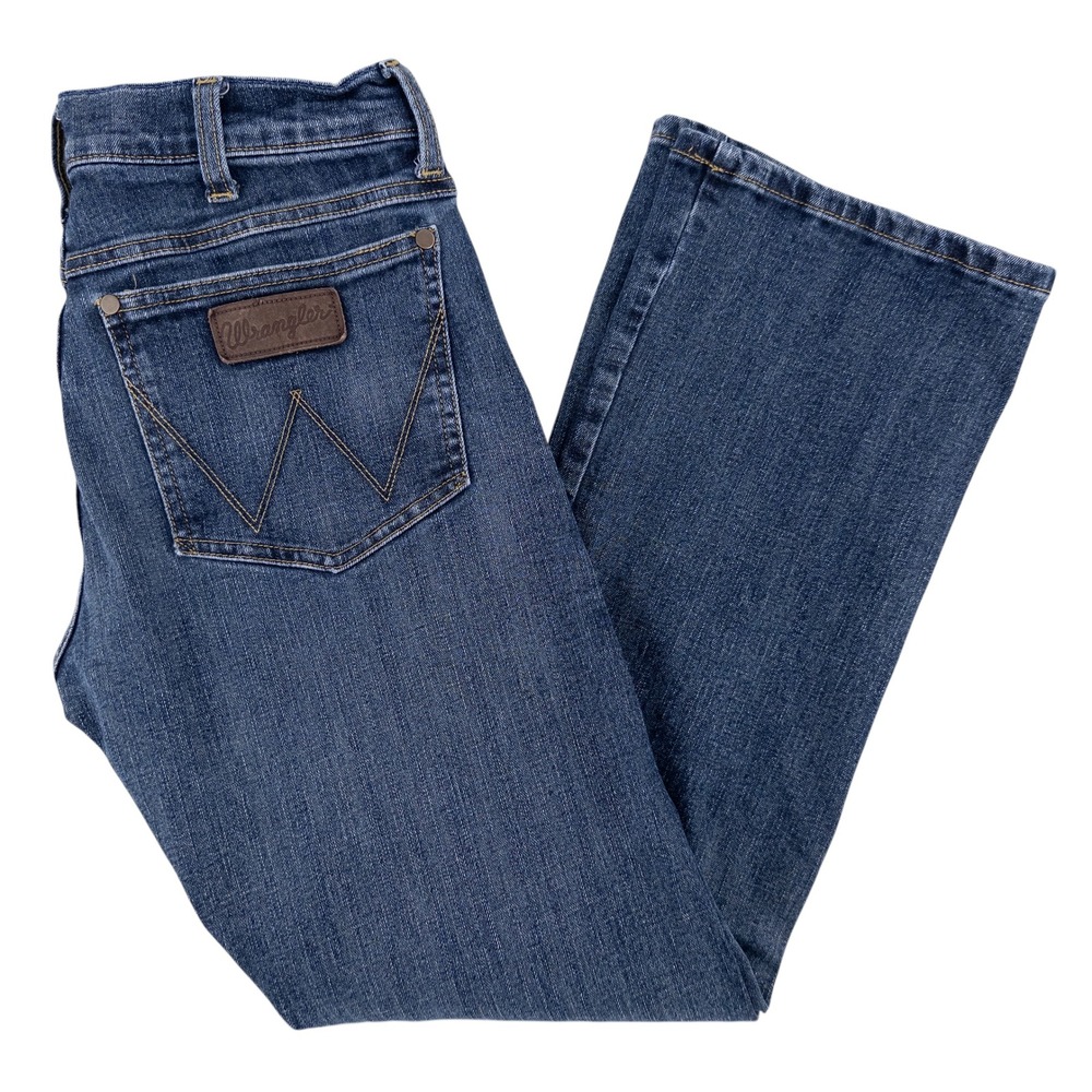 Wrangler Retro Mens 30x30 (30x32 tag) Slim‎ Boot Jeans Blue Western Cowboy